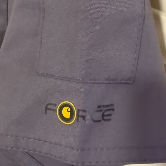 Carhartt Force Liberty Women's Scrubs Top Short Sleeve V-Neck Top Gray Small - Picture 3 of 8